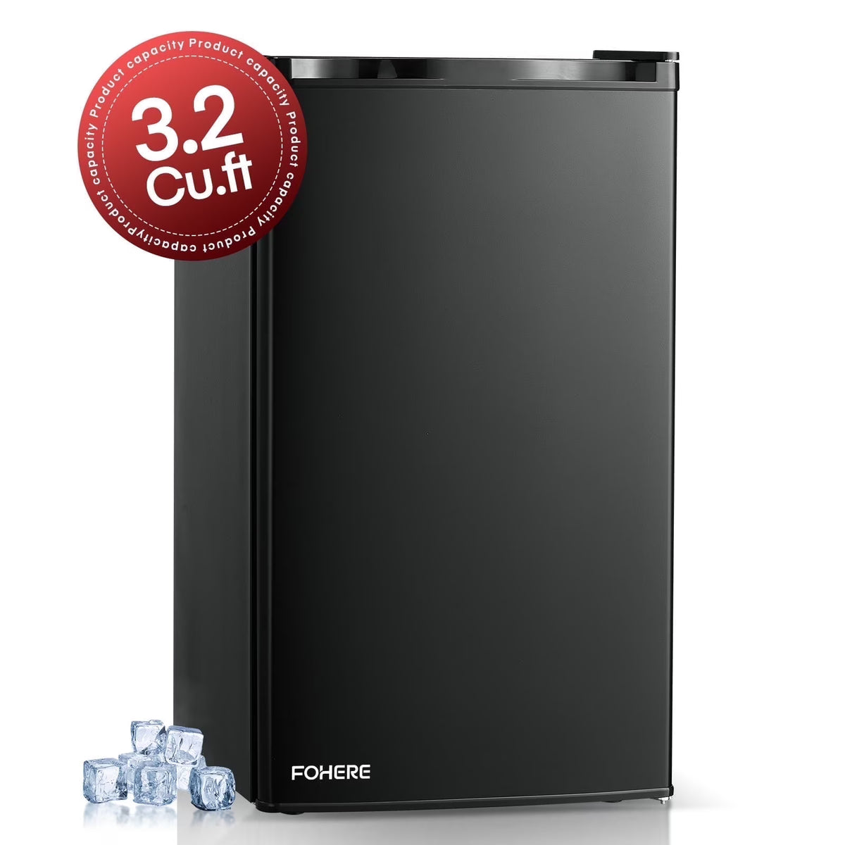 3.2 Cu. ft Refrigerator for Home, Fridge with Freezer for Bedroom, 31"D x 18"W x 19"H, Black