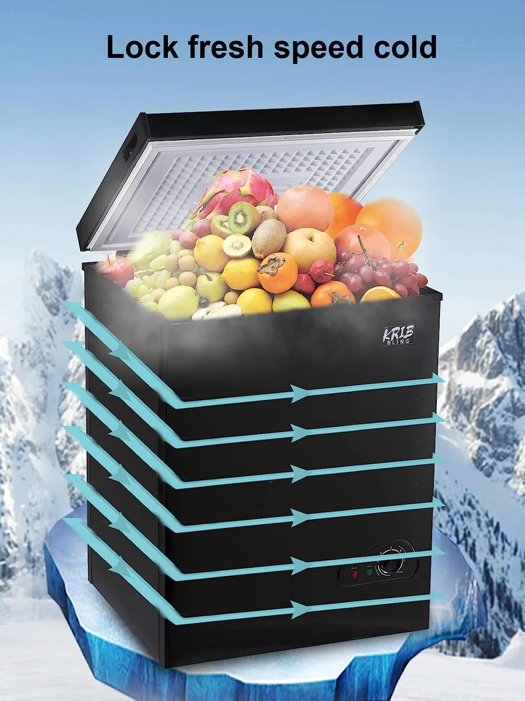 GGTB 3.0 Cu.ft Chest Freezer Top Open Door Compact Freezer with Adjustable Temperature Black