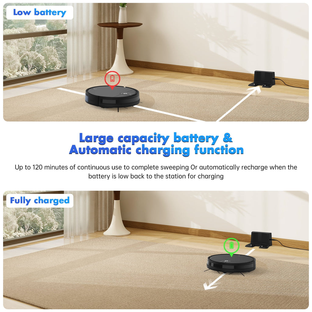 ROBOEVO Robot Vacuum Cleaner 2 in 1 Vacuum and Mop Combo 3500Pa, with Alexa/ Wifi Control
