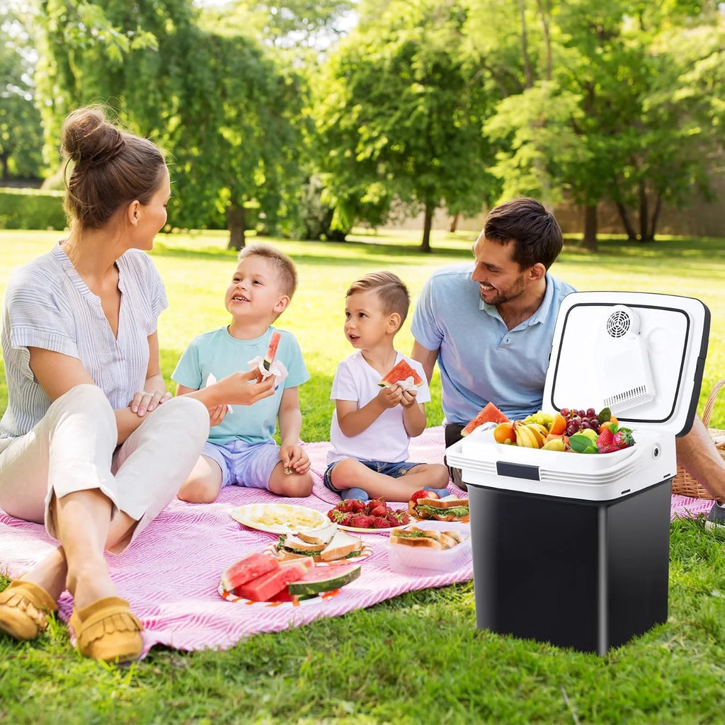 WOLEGEDO Portable RV Refrigerator 28 Qt(26L) Electric Cooler and Warmer 12V Mini Fridge for Car Camping, Fishing, Work Beach Picnic 29L