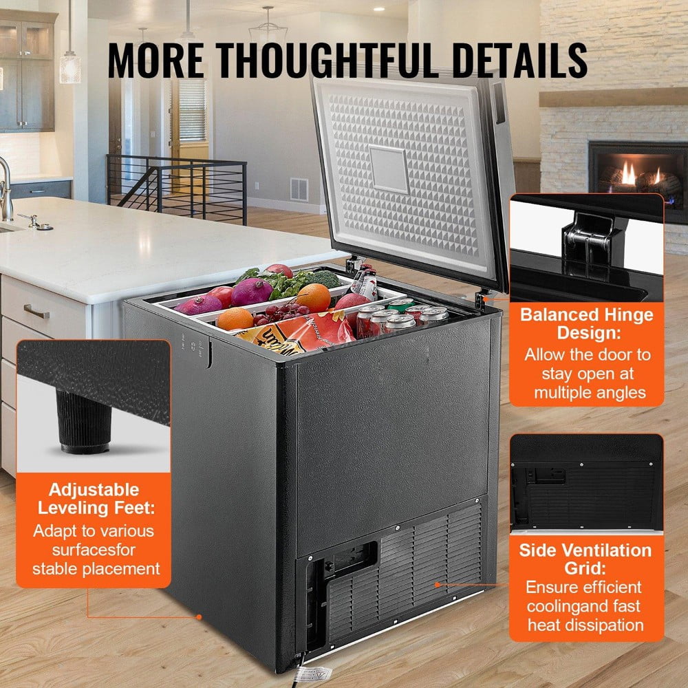 Choco Moon Large Capacity 14.5 Cu.ft Chest Freezer, 345L Storage, 4 Slide-Out Baskets, Lockable Lid, 8 Temp Control Levels, Energy-Efficient LED Lights, 6 Swivel Casters for Easy Mobility