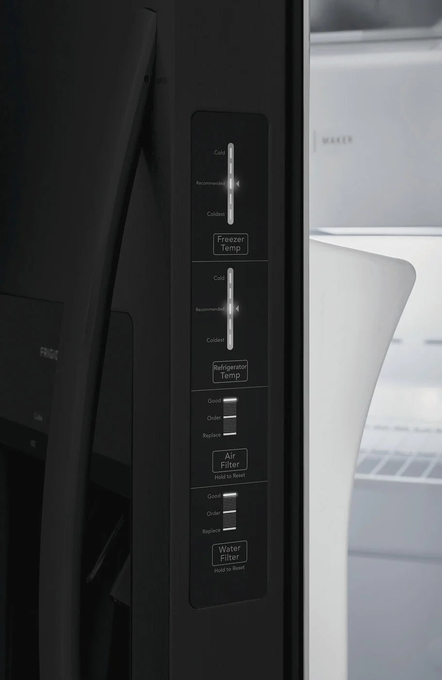 Frigidaire 22.3 Standard-Depth Side by Side Refrigerator, Black