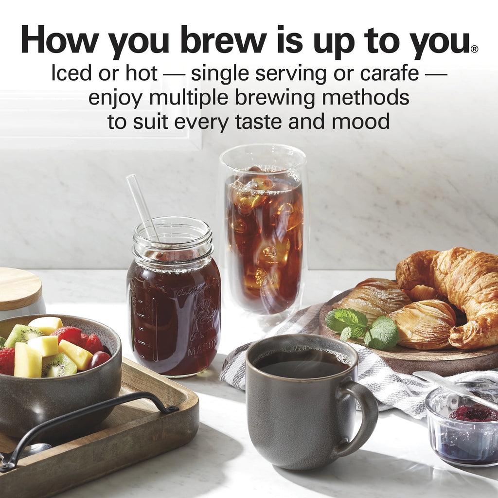 Hamilton Beach FlexBrew Advanced 5-in-1 Coffee Maker, Removable Dual-Position 60 oz. Water Reservoir, 49927