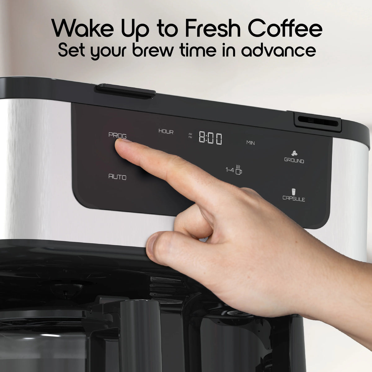 Savour Dual Coffee Maker, 12-Cup and K-Cup Single Serve Coffee Machine, Black