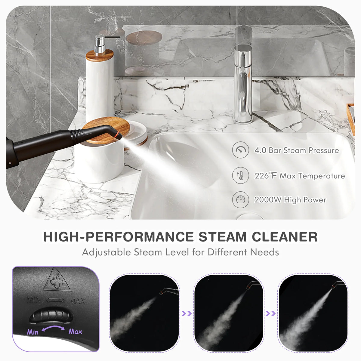 Costway 2000W Heavy Duty Steam Cleaner Mop Multi-Purpose W/19 Accessories Blue