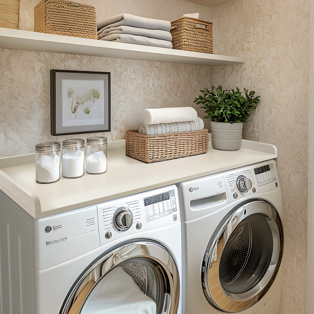 Kaboon Washer Dryer Countertop with Edge Rails, 27.5" x 54", Light Walnut