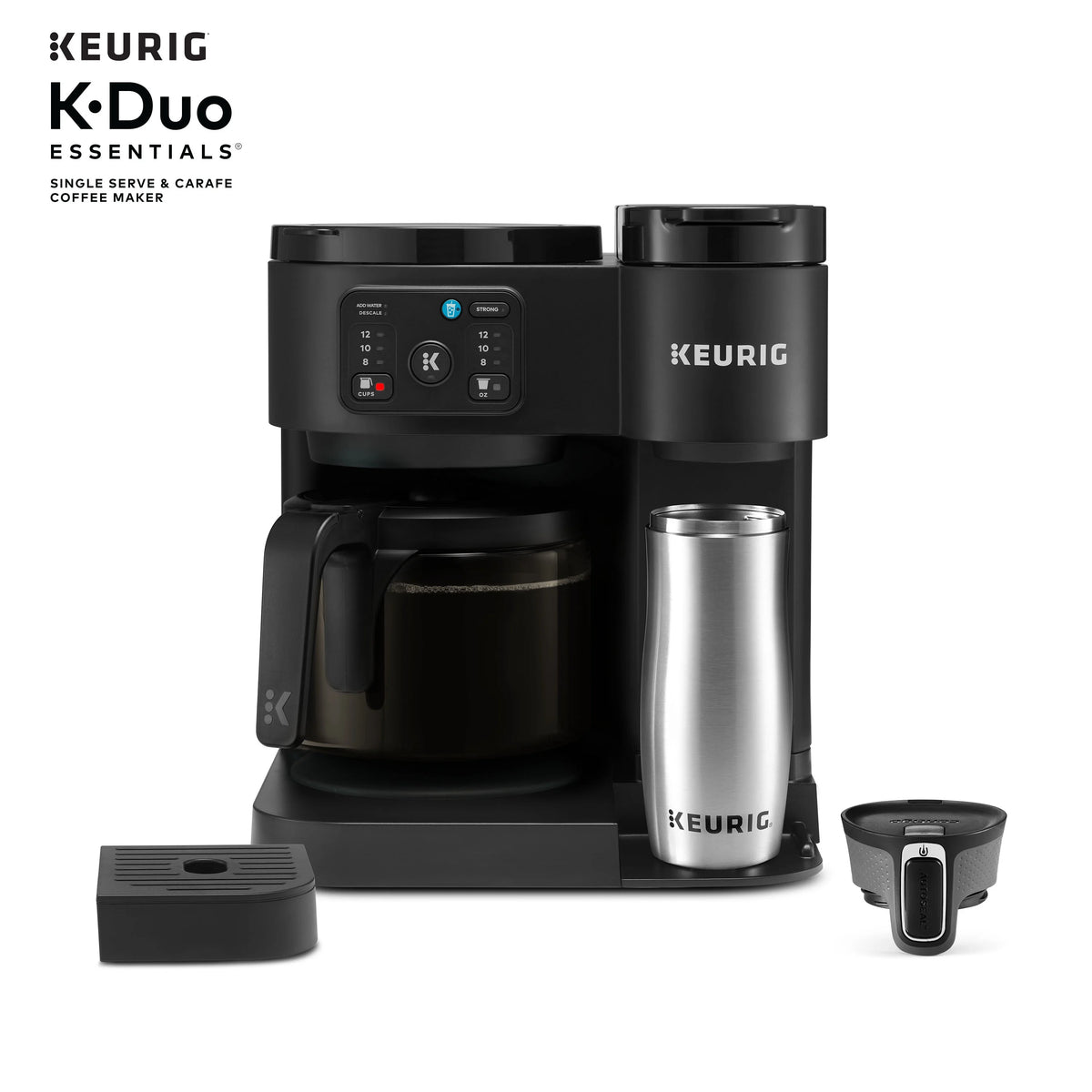 Keurig K-Duo Essentials, Hot & Iced Single-Serve K-Cup Pod Coffee Maker & Carafe,  Moonlight Grey