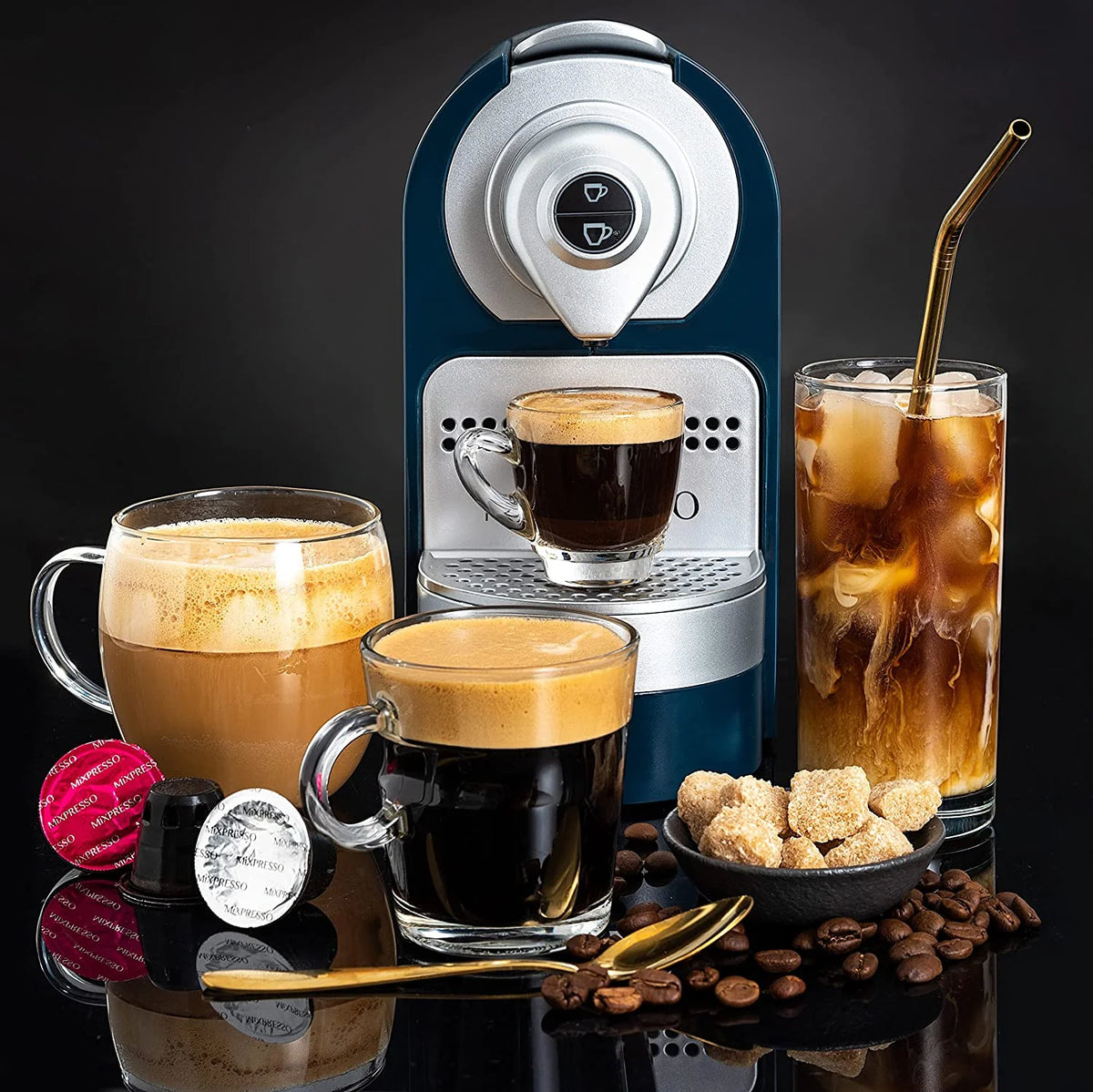 Mixpresso Espresso Machine for Nespresso Compatible Capsule, Single Serve Coffee Maker Programmable for Espresso Pods, Premium Italian 19 Bar High Pressure Pump 27oz 1400w Black Coffee Maker