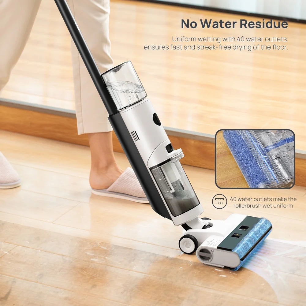 JONR ED12 Vacuum Mop all in one, Cordless Wet Dry Vacuum Cleaner and Mop Combo, Edge Cleaning, One-Step Cleaning, 850ml Water Tank, 30 Minutes Running Time for Hard Floors, Pet Hair