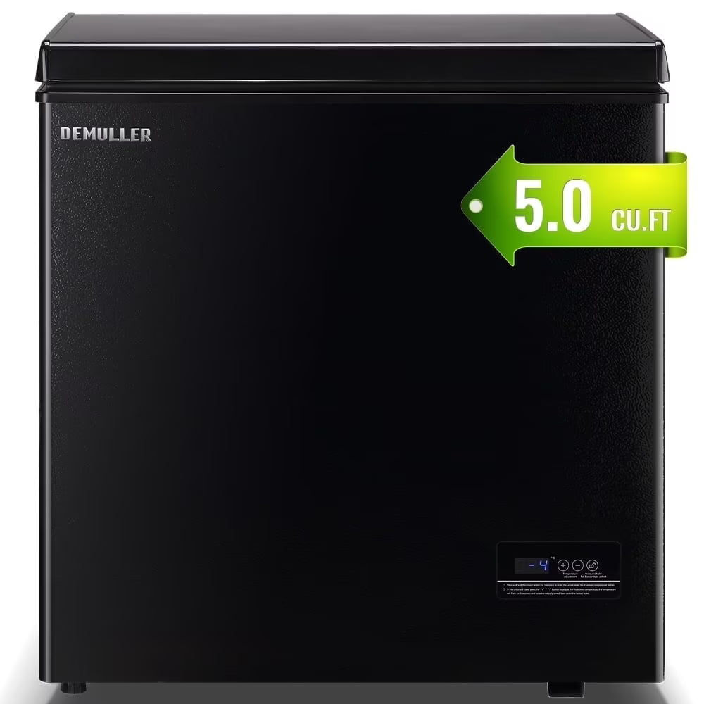 DEMULLER 5 Cu.ft Small Chest Freezer Mini Freezer Top Open Door for Dorm, Apartments Black New