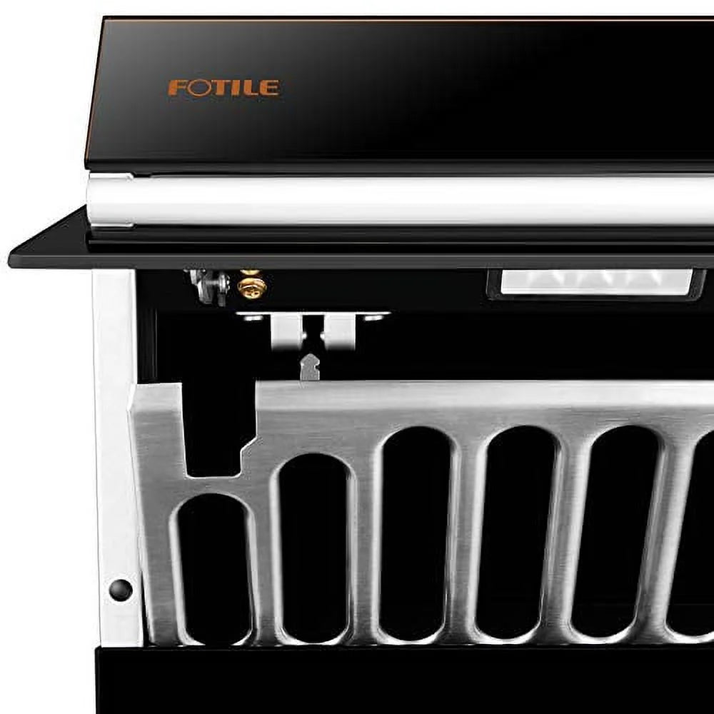 FOTILE Slant Vent Series 30" 850 CFM Under Cabinet or Wall Mount Range Hood with 2 LED lights and Push Buttons in Onyx Black Tempered Glass
