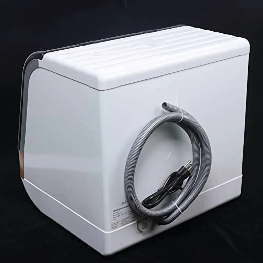 Countertop Dishwasher Kitchen Mini Portable Dish Bowl Washer Tabletop Automatic Dishwasher Deep Cleaning for Home, Apartment, RV (White & Black)