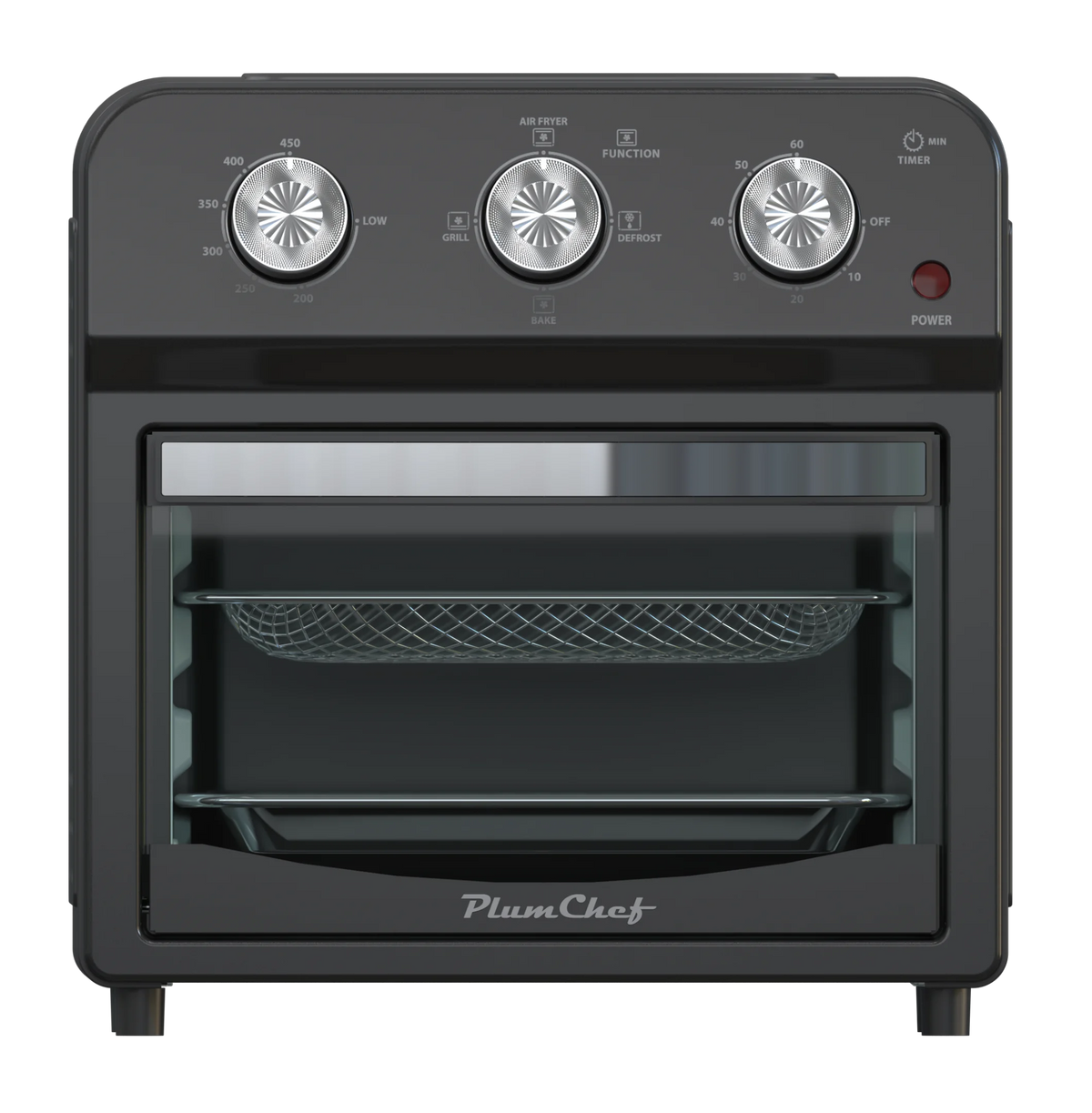12.5 Quart Air Fryer Convection Toaster Oven, 1500W, 4 Cooking Modes, 7-in-1 Multifunction with Roast, Bake, Grill, Broil, Toast, Dehydrate, Defrost, Stainless Steel, Black
