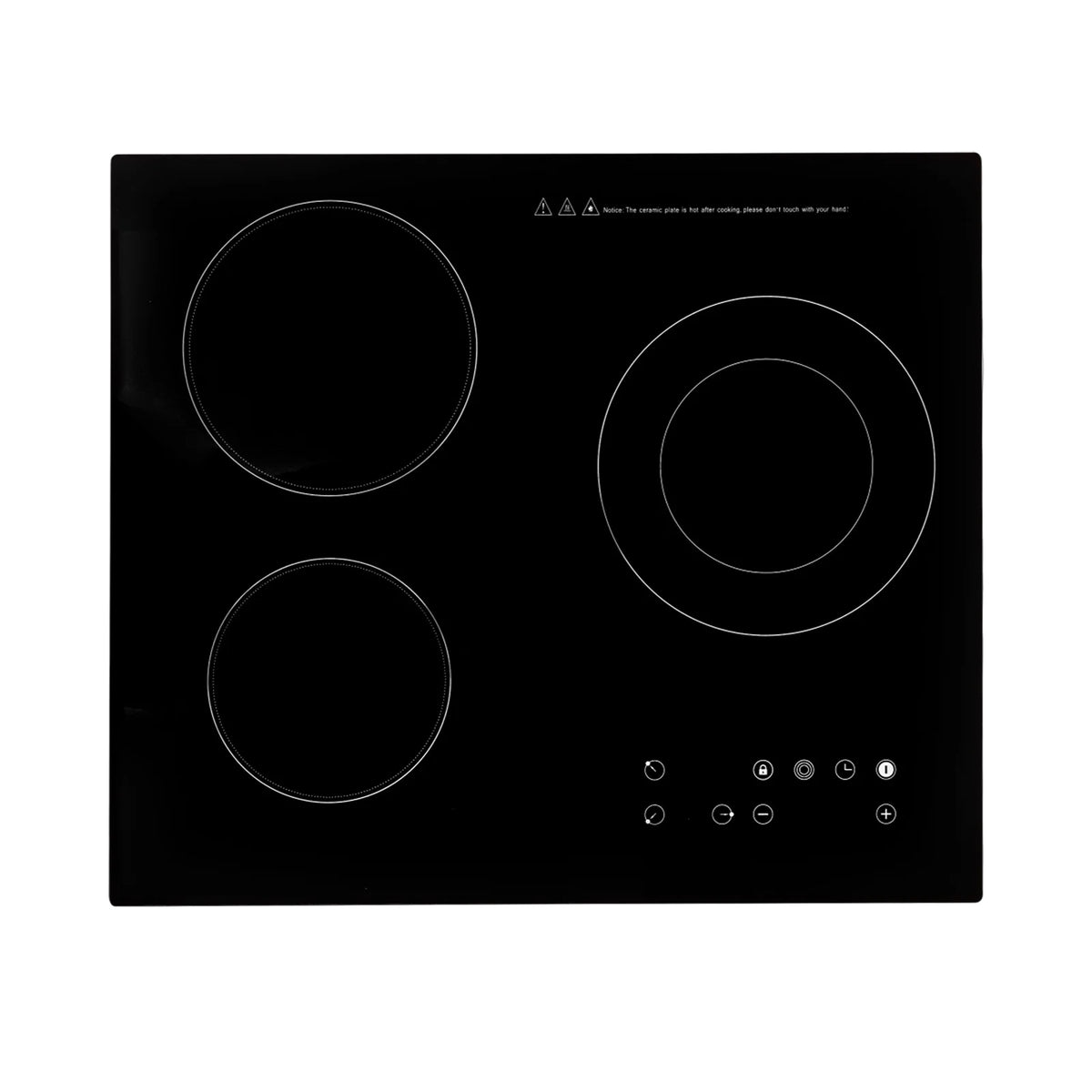 Electric Ceramic Cooktop, 24inch 3 Burners Electric Cooktop with Time Adjustable Function 9 Heating Levels Electric Stove Top