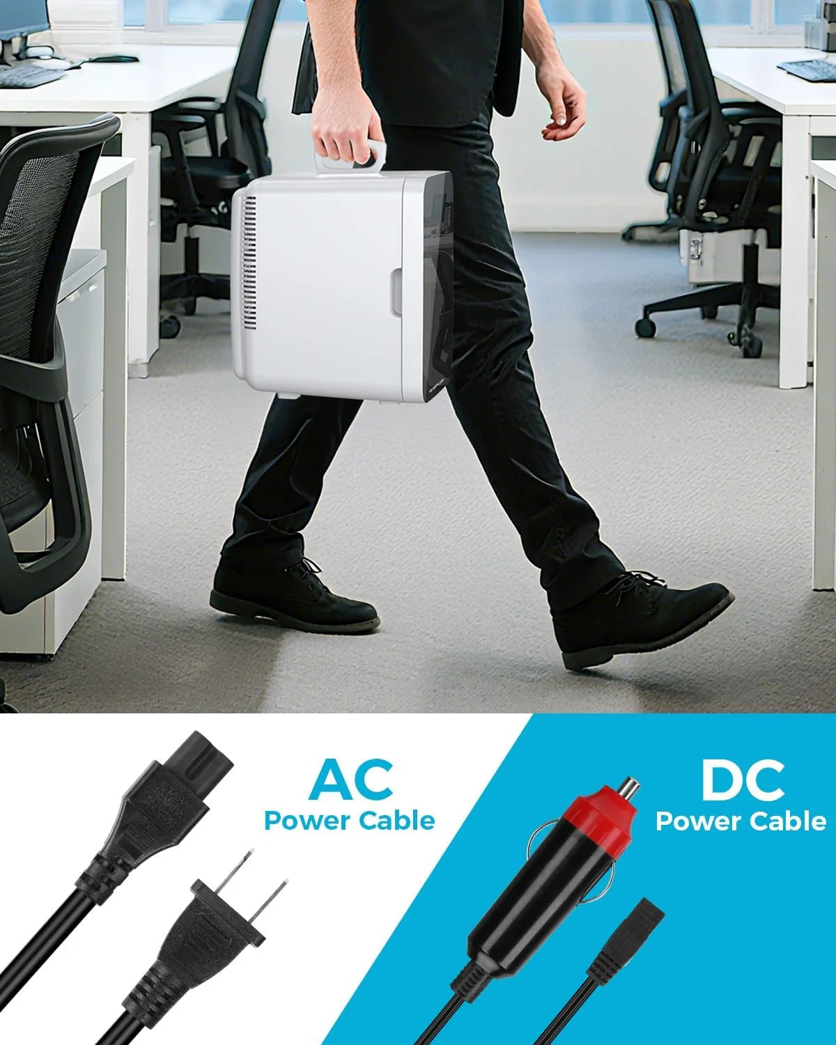 Compact Mini Fridge, 10L Portable Small Refrigerator, 2.6 Gal Mini Fridge with AC/DC Adapters, Small Cosmetics Cooler for Beverage, Food, Makeup, Bedroom, Office, Dorm,