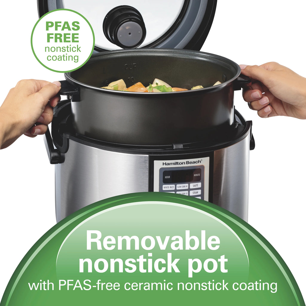 Hamilton Beach Digital MultiCooker, 20 Cup Rice Cooker, Slow Cooker, Steamer Saut��, Hot Cereal, Soup, & More