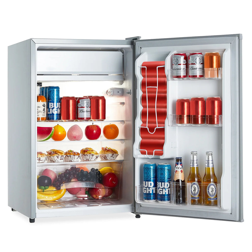 2024 Summer New 4.3 Cu.Ft Single Mini Refrigerator-Freezer Compartment-Adjustable Thermostat Control-Reversible Doors-Ideal for Dorm, Office, Rv, Garage, Apartment