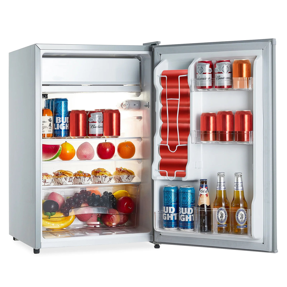 2024 Summer New 4.3 Cu.Ft Single Mini Refrigerator-Freezer Compartment-Adjustable Thermostat Control-Reversible Doors-Ideal for Dorm, Office, Rv, Garage, Apartment