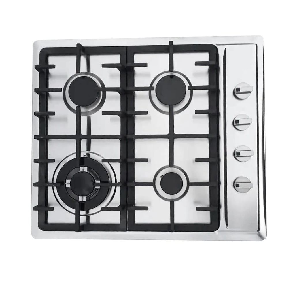 Stainless Steel 4-Burner Gas Stove, 3.0KW+1.75KW+1.0KW, Built-In Cooktop with Rotary Switch for Homes, Restaurants