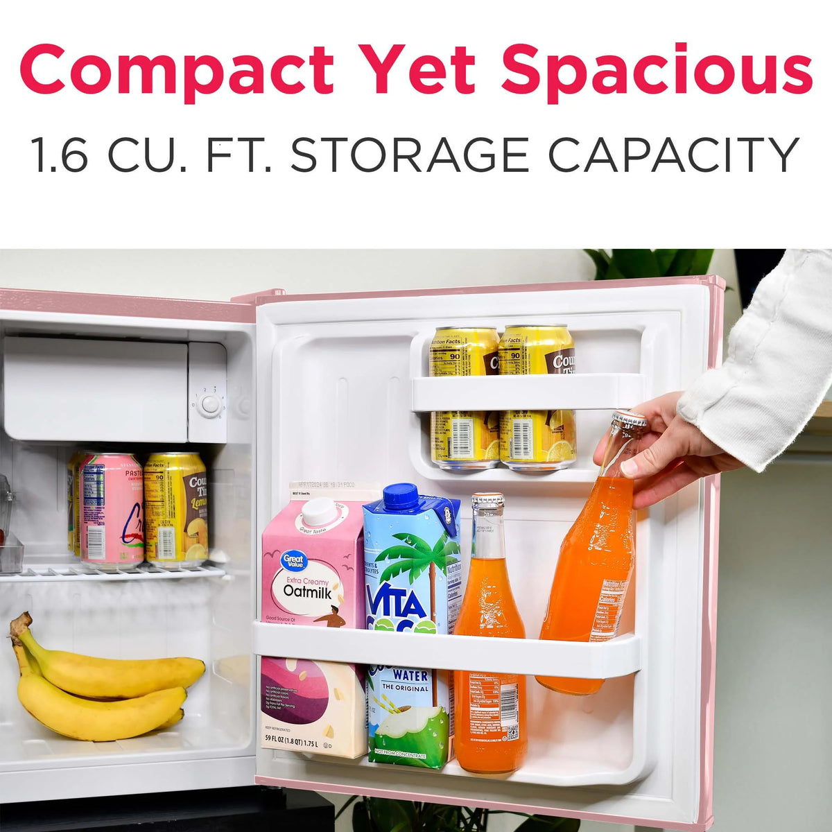 Frigidaire 1.6 Cu ft. Retro Compact Refrigerator with Side Bottle Opener, Coral