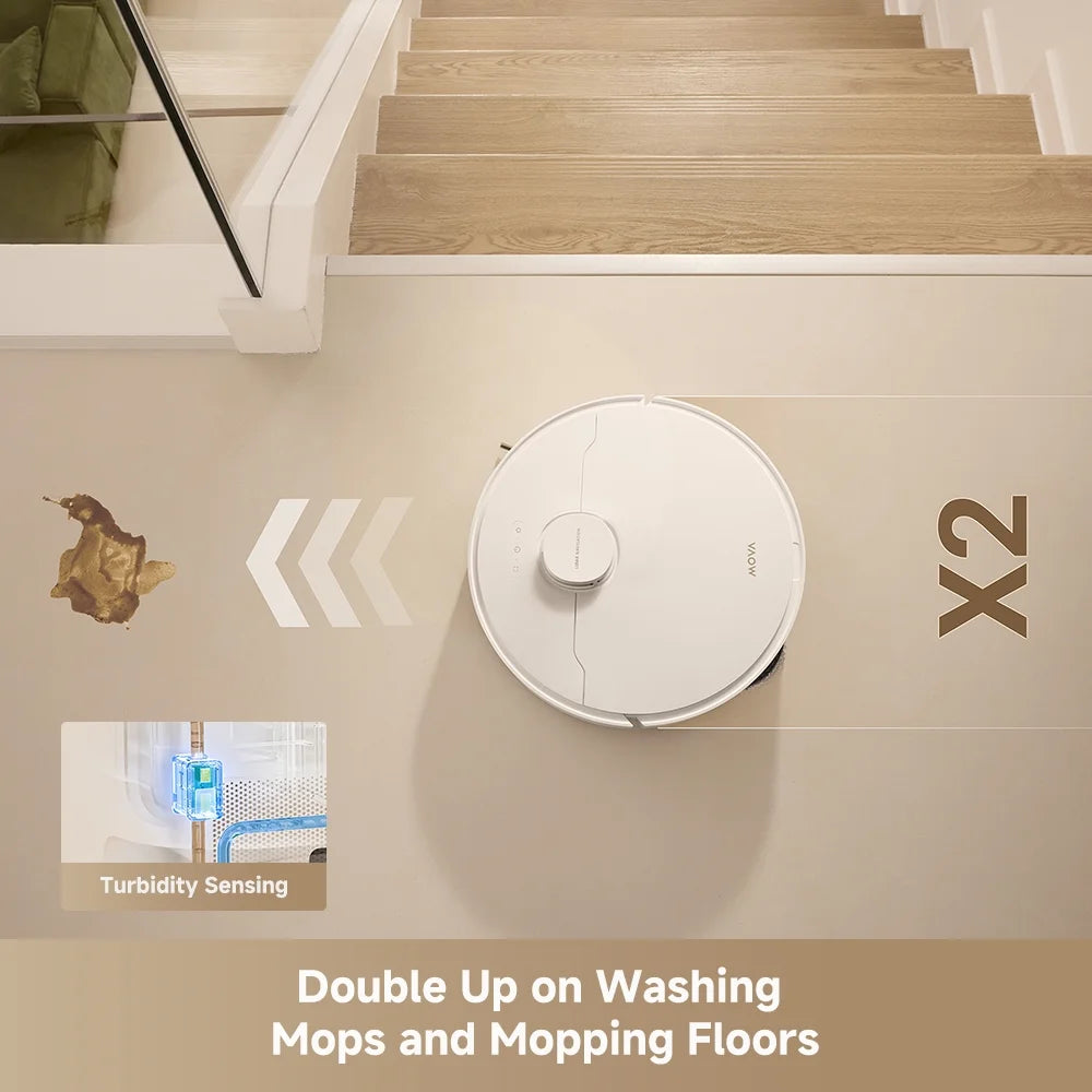 MOVA Robot P10 Pro Ultra Vacuum and Mop,  13,000Pa Suction 140°F Hot Water Auto Mop Washing & Drying, Dual Spinning Extenable Mop,10.5mm Lifting for Carpet, 360°Obstacle Avoidance, App Control