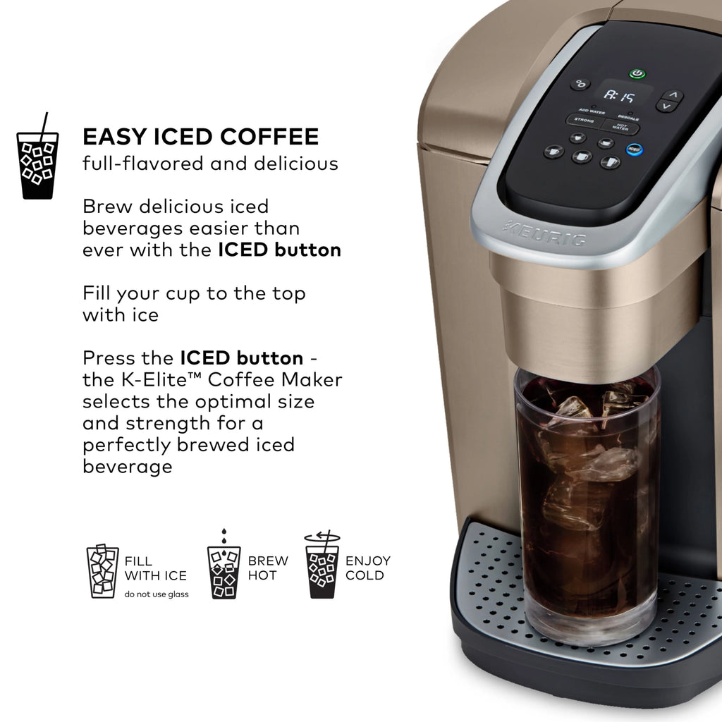Keurig K-Elite Single-Serve K-Cup Pod Coffee Maker, Brushed Slate