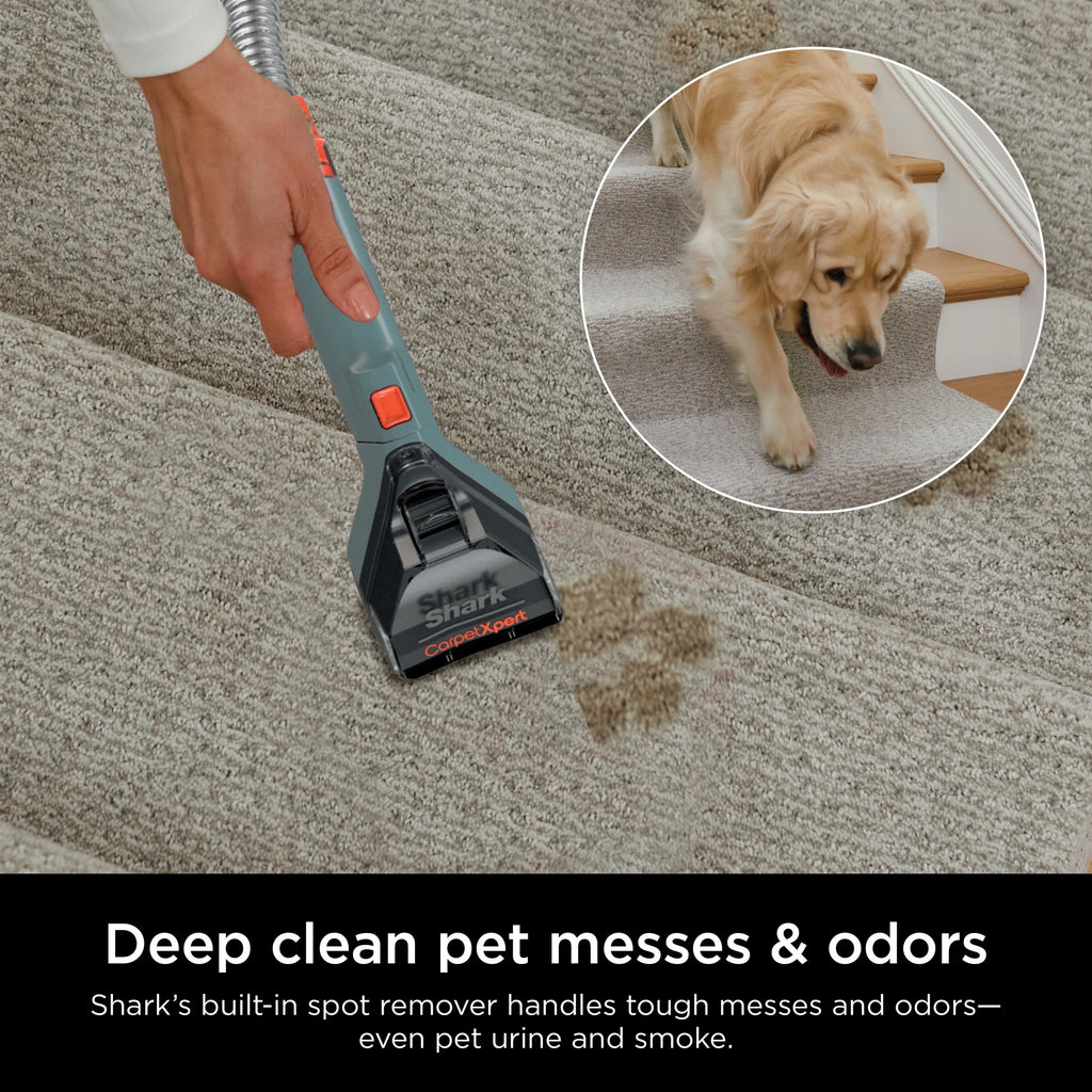 Shark CarpetXpert Upright Deep Carpet, Area Rug & Upholstery Cleaner with Built-in Spot & Stain Eliminator and 12 oz Deep Clean Pro Cleanser, EX150