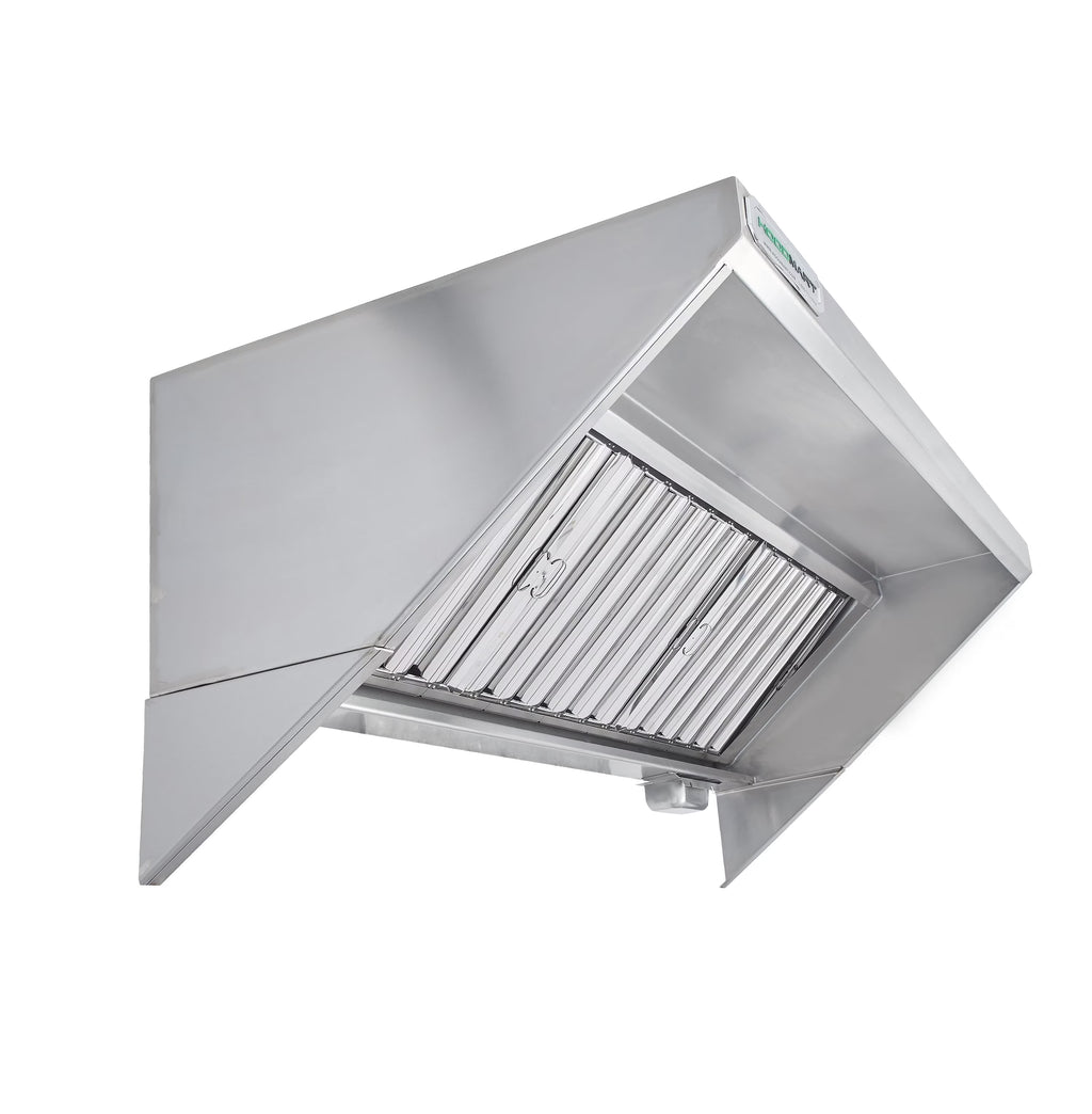 HOODMART 4�� Concession Trailer Hood for Food Truck | UL and NSF Listed | Commercial Range Hood with Baffle Style Filters and Grease Cup | Stainless Steel Kitchen Equipment