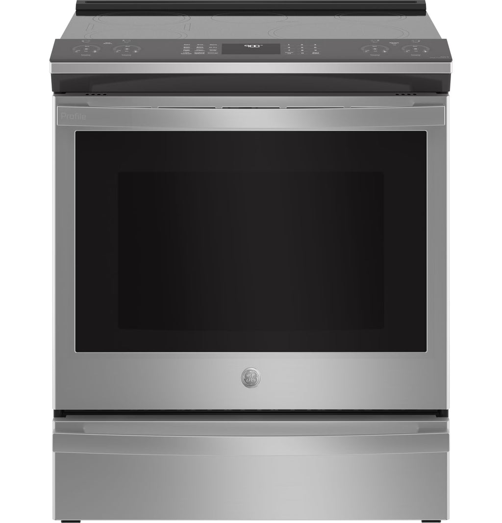 GE Profile 30 in 5.3 cu ft Slide-In Electric Induction Range in Stainless Steel