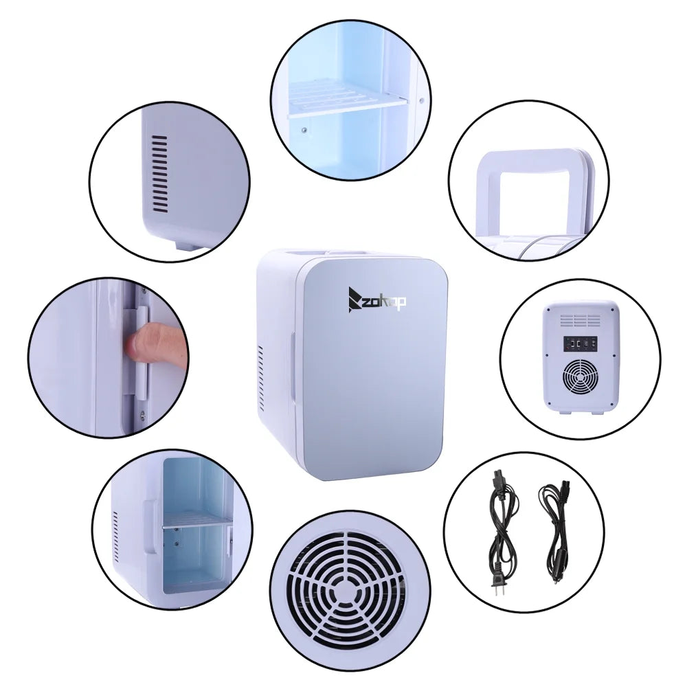 Mini Fridge Electric Cooler and Warmer, Portable Compact Thermoelectric Personal Refrigerator, 6 Liter Capacity, Chills 8-can 12oz Cans, for Car Accessories, Home, Office, Dorm or Boat, S11380