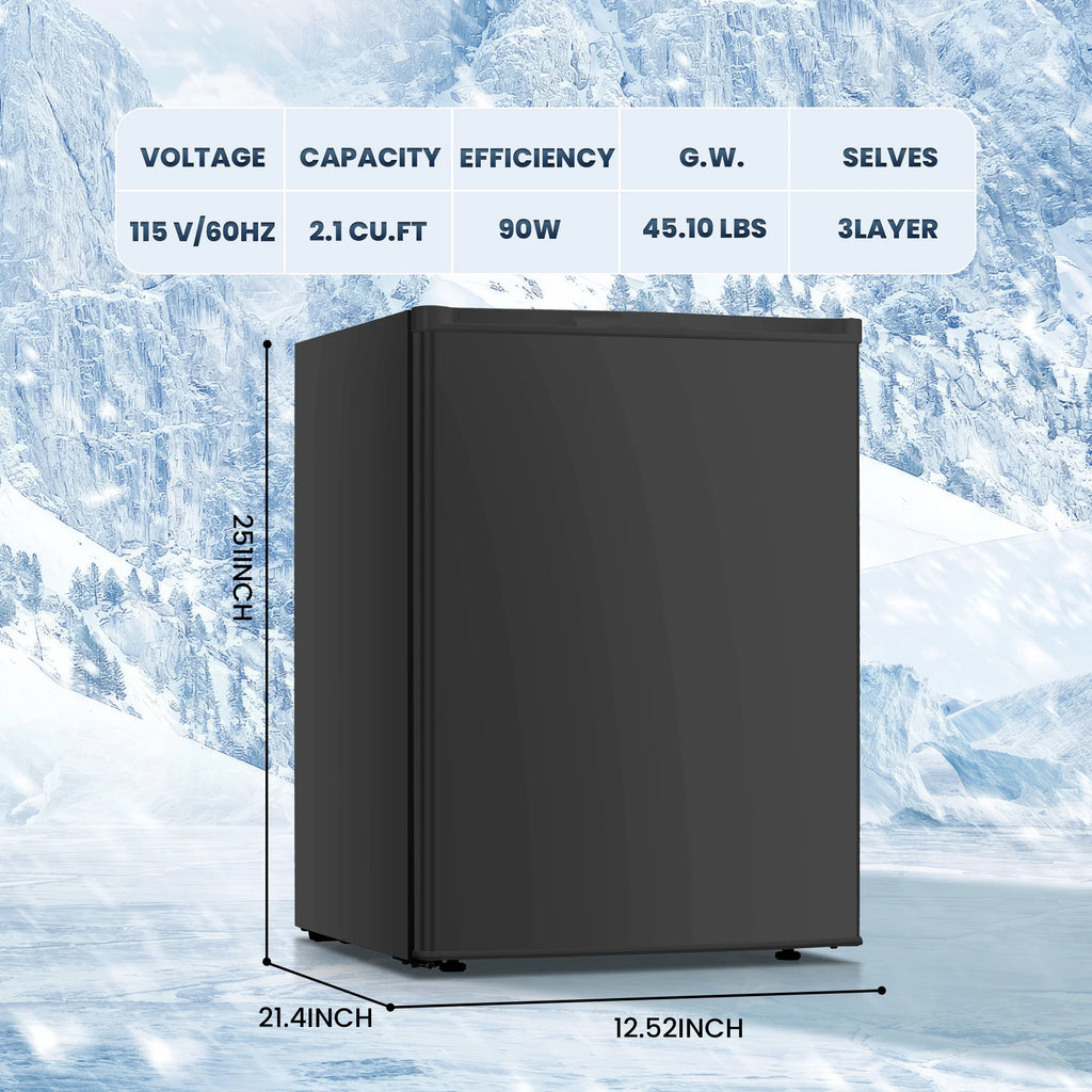 Electactic Upright Freezer, Energy Saving 2.1 Cu.ft Single Door Compact Upright Freezer with Reversible Door(White)
