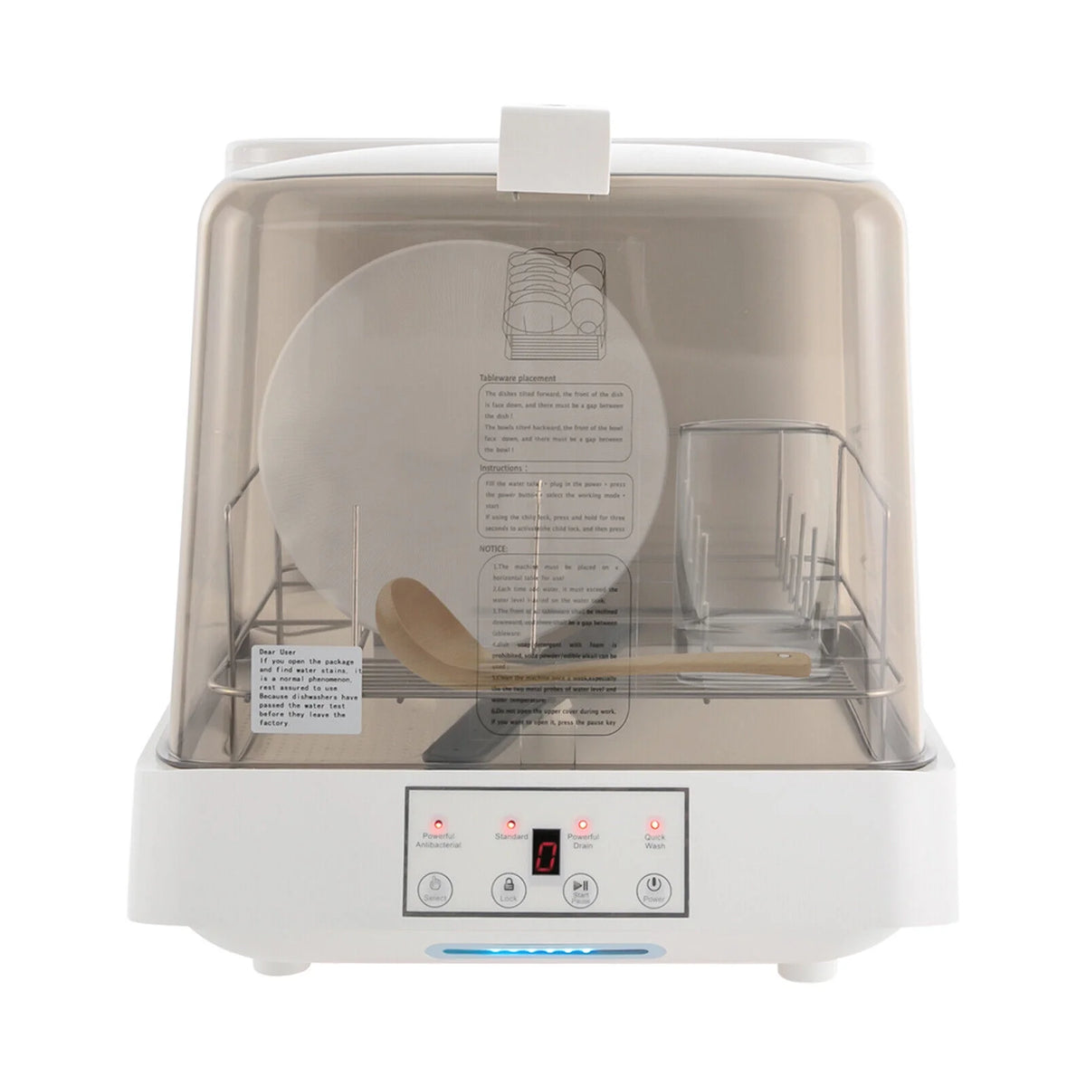 Portable Mini Dishwasher Countertop Dish Washing Machine with Washing Programs