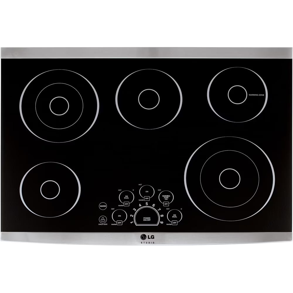 LG Studio LSCE305ST Studio 30 inch Stainless 5 Burner Electric Cooktop