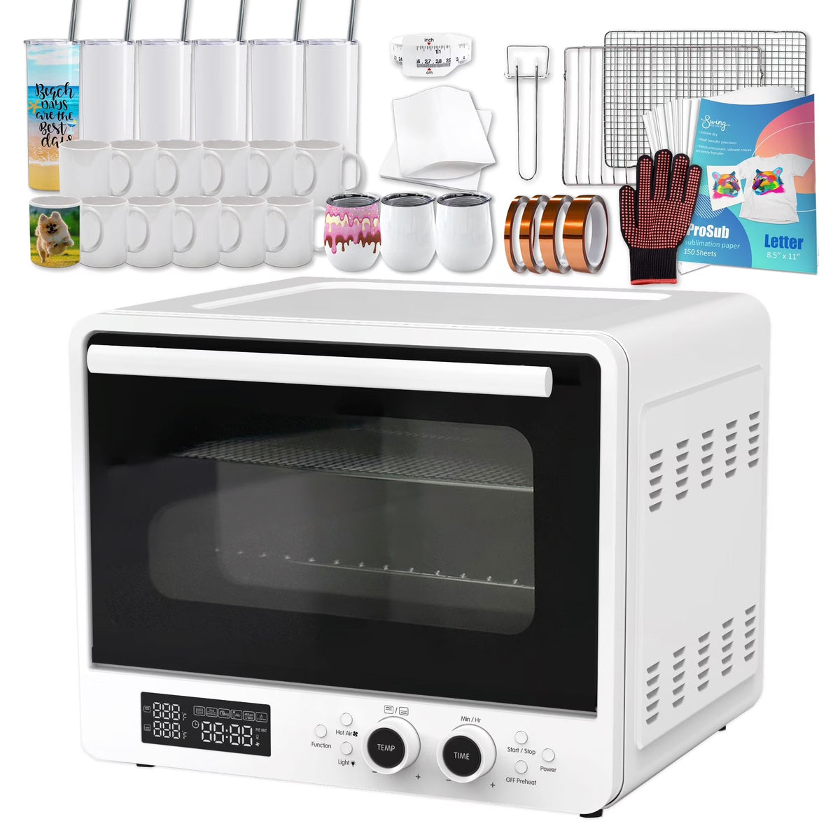 ProSub Large 40L Convection Sublimation Oven Deluxe Bundle for Cups & Tumblers