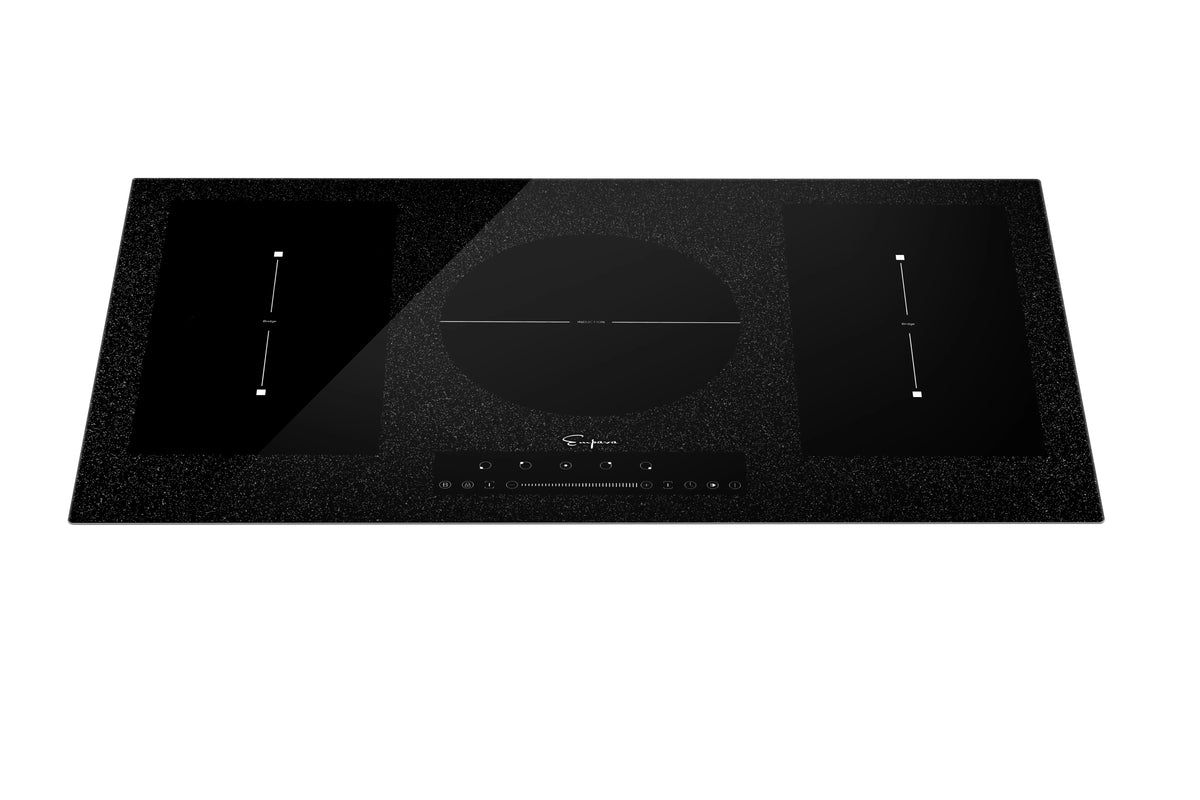 Empava 36 inch Built-in Electric Stove Induction Cooktop with 5 Booster Burners Including 2 Flexi Bridge Element in Black