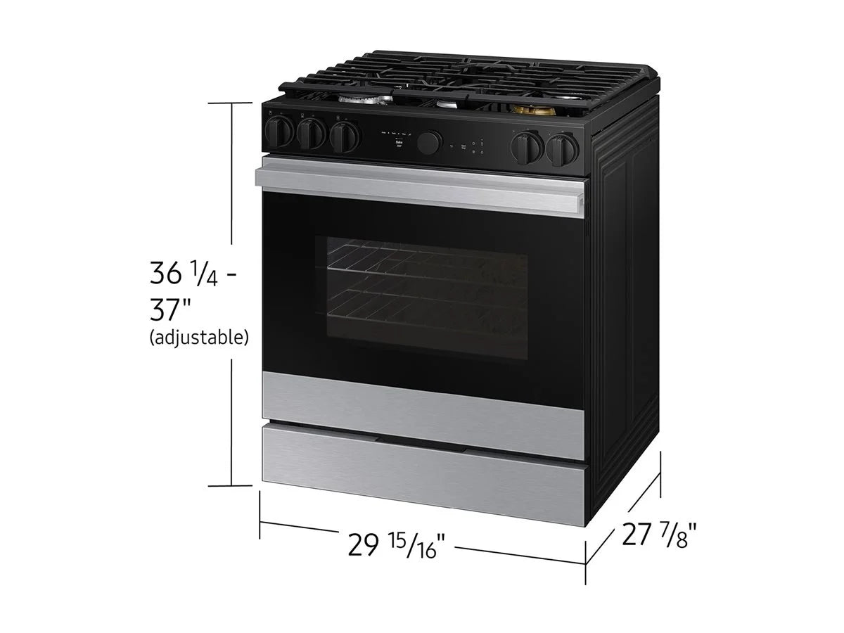 Samsung Bespoke NSG6DG8700SRAA - Range - built-in - Wi-Fi - niche - width: 24 in - depth: 24 in - height: 35.9 in - with self-cleaning - stainless steel