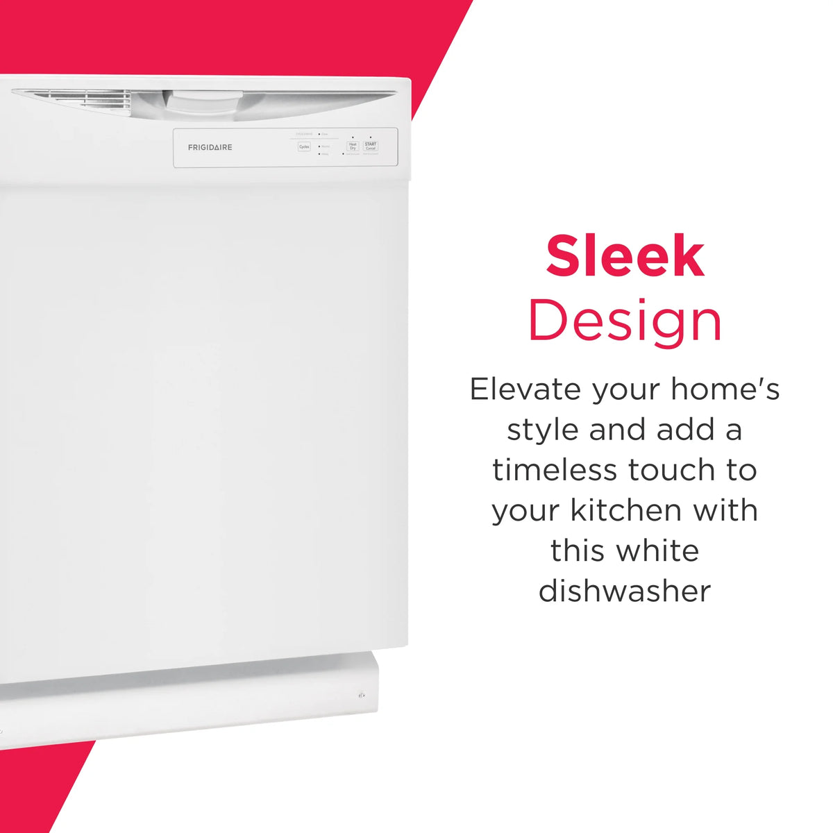 Frigidaire FDPC4221AW 24" Built-In Dishwasher, Front Control, White