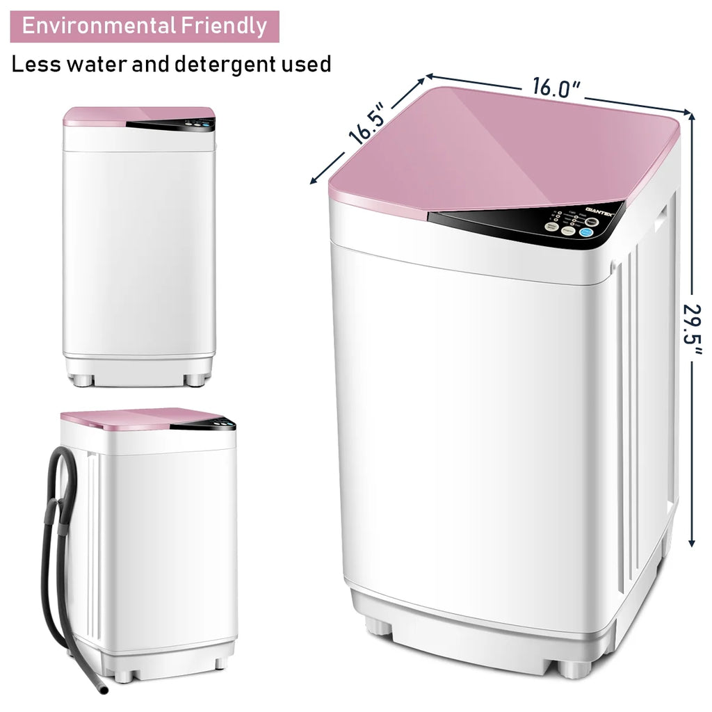 Full-Automatic Washing Machine 7.7 lbs Washer/Spinner Germicidal UV Light Pink