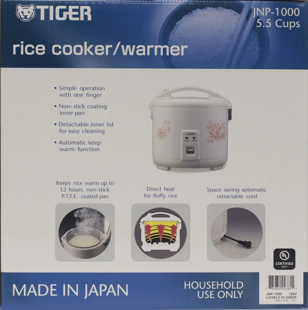 Tiger 5.5 Cup Floral White Rice Cooker & Warmer