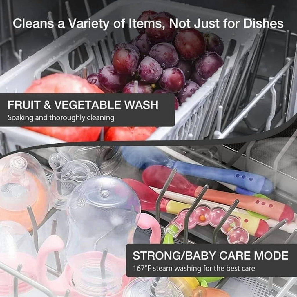 BLITZHOME Portable Countertop Dishwashers, Compact Smart Dishwashers with 5 L Built-in Water Tank,5 Modes and Baby Care for Apartments& RVs, No Installation Needed