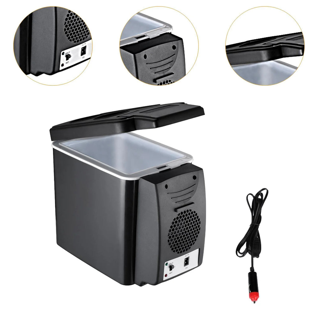Esquirla Mini Fridge 6L Food Compact Office Can Small Car Refrigerator Freezer Single Hole