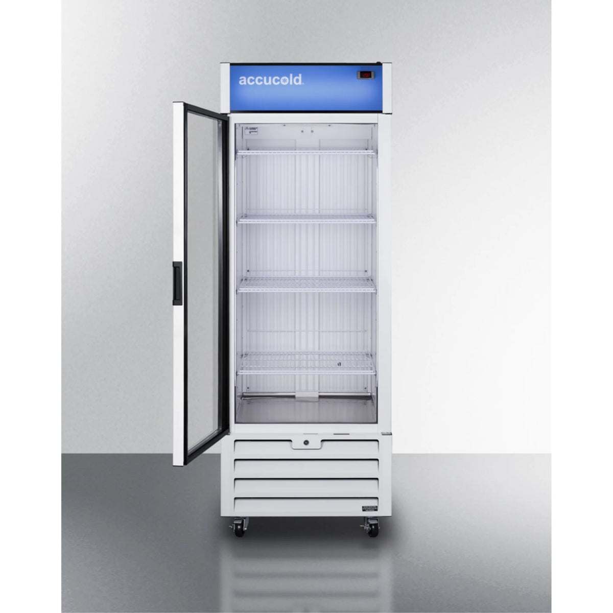 Full-sized glass door commercial display freezer