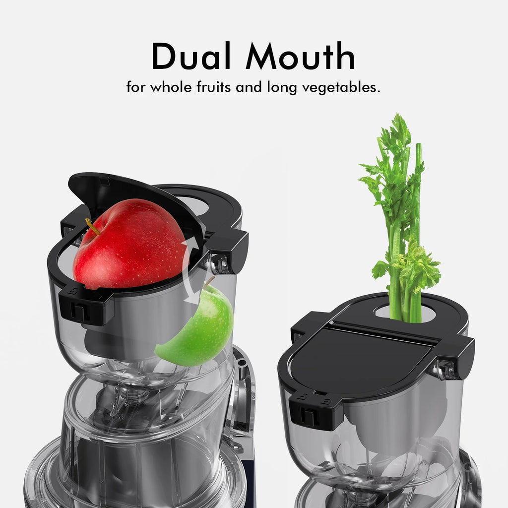 SIFENE 200W Cold Press Juicer Machine for Fruits and Vegetables, Masticating Juice Maker with 83mm Wide Chute, High Yield, Easy Clean, Gray