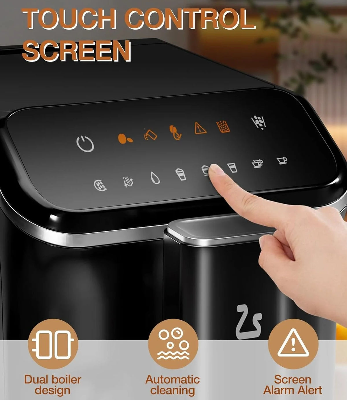 Riedhoff Fully Automatic Espresso Machine CM9002, 1350 W, Touch Screen with 1.5 L Water Tank, Black