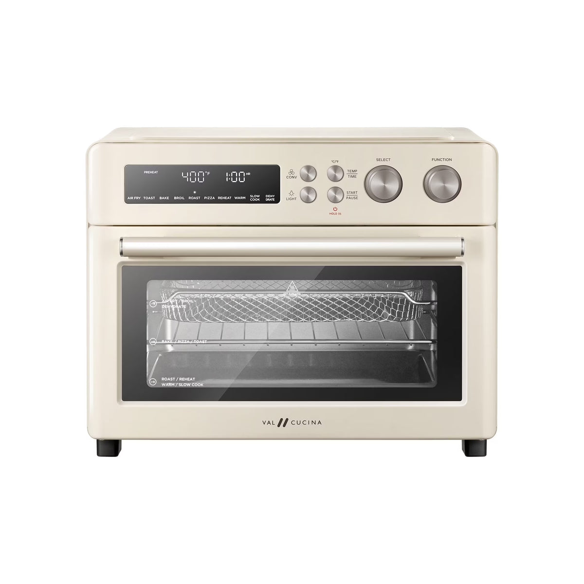 VAL CUCINA 10-IN-1 AIR FRYER TOASTER OVEN -  BRUSHED STAINLESS STEEL