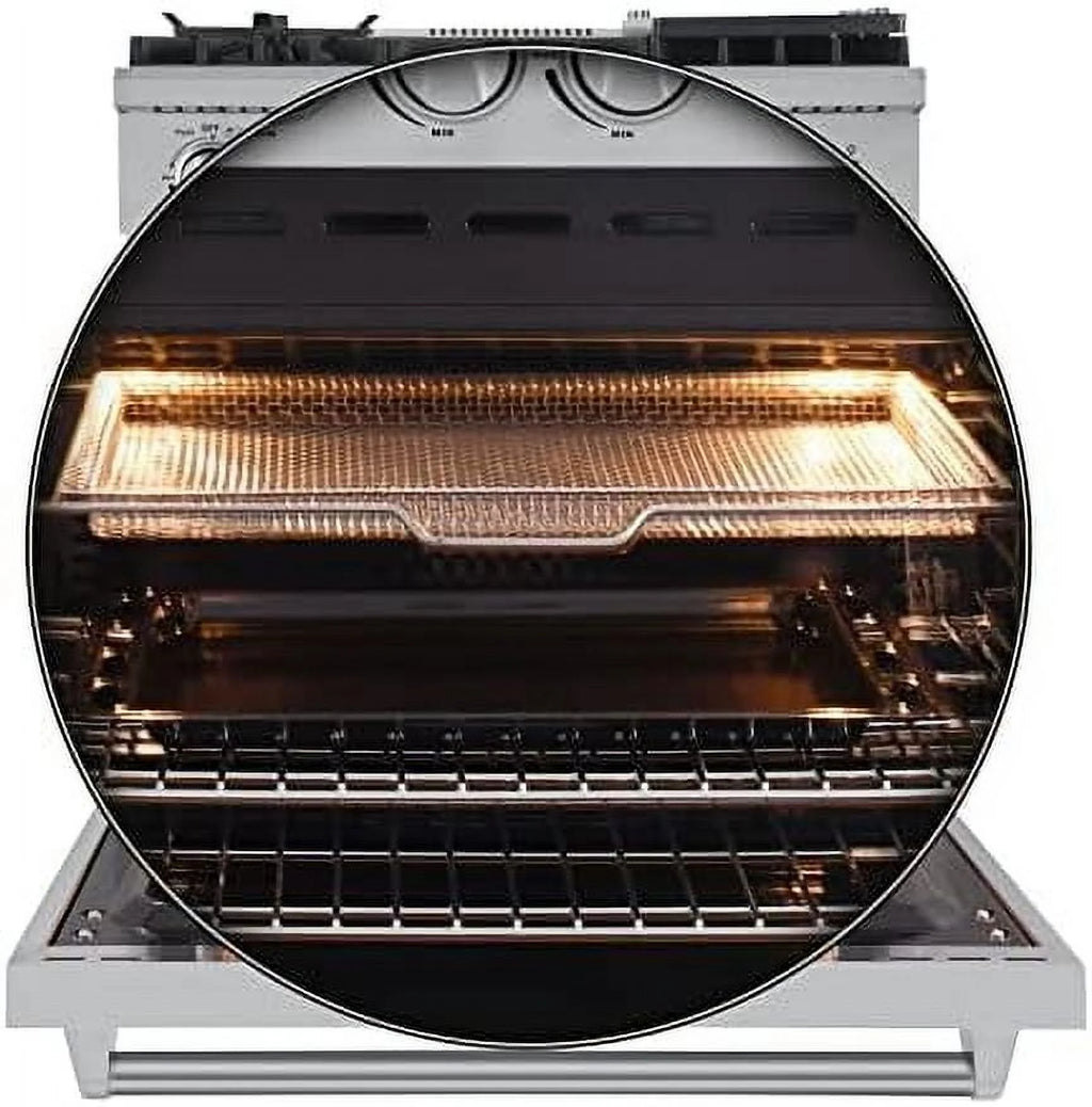 Forno Lazio 30-Inch Freestanding Gas Range, 4 Burners, Convection Oven, Energy Efficient