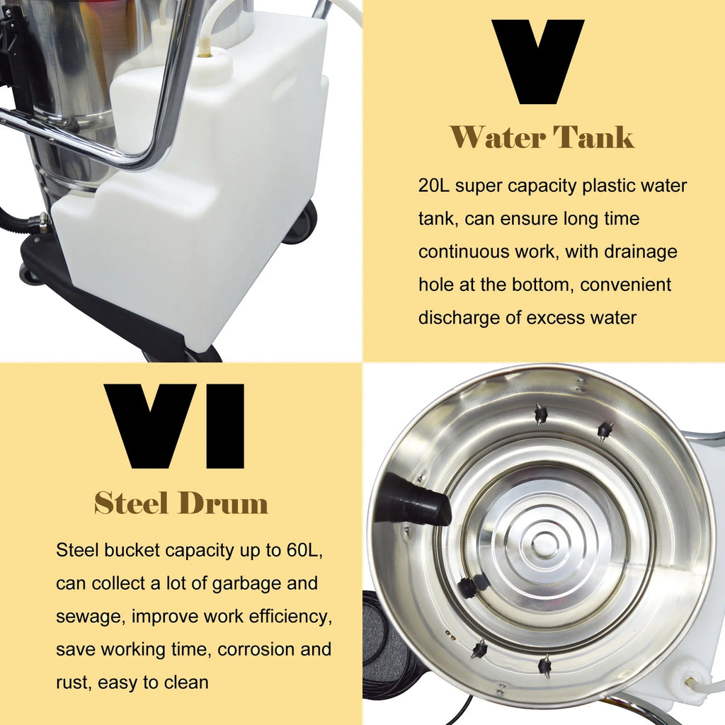 INTBUYING Carpet Cleaning Machine Carpet Extractor 30L/40L/60L/80L 110V/220V