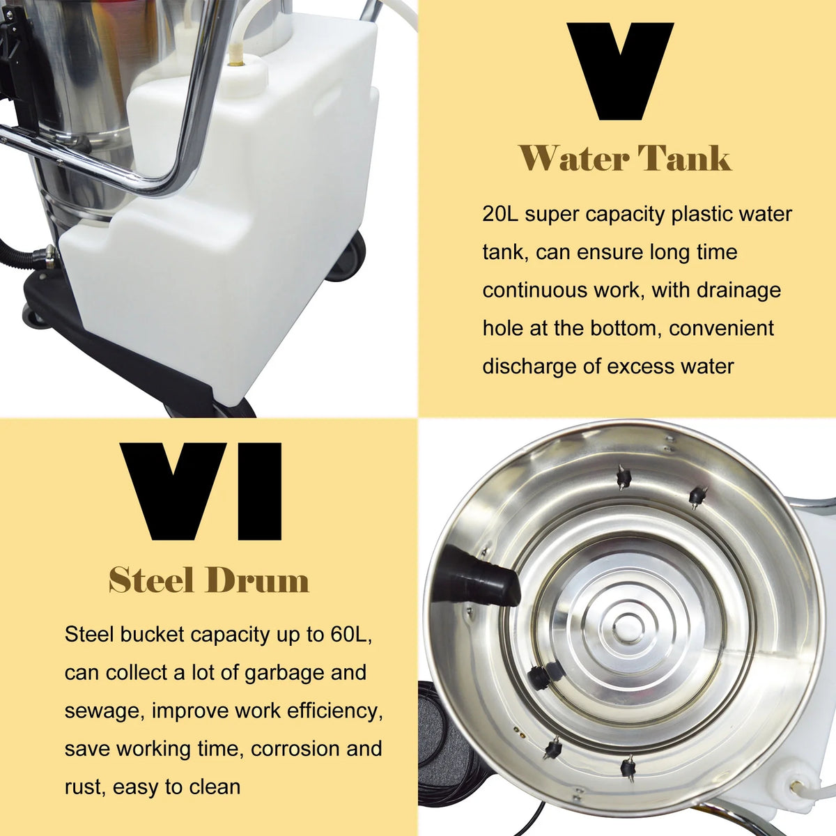 INTBUYING Carpet Cleaning Machine Carpet Extractor 30L/40L/60L/80L 110V/220V