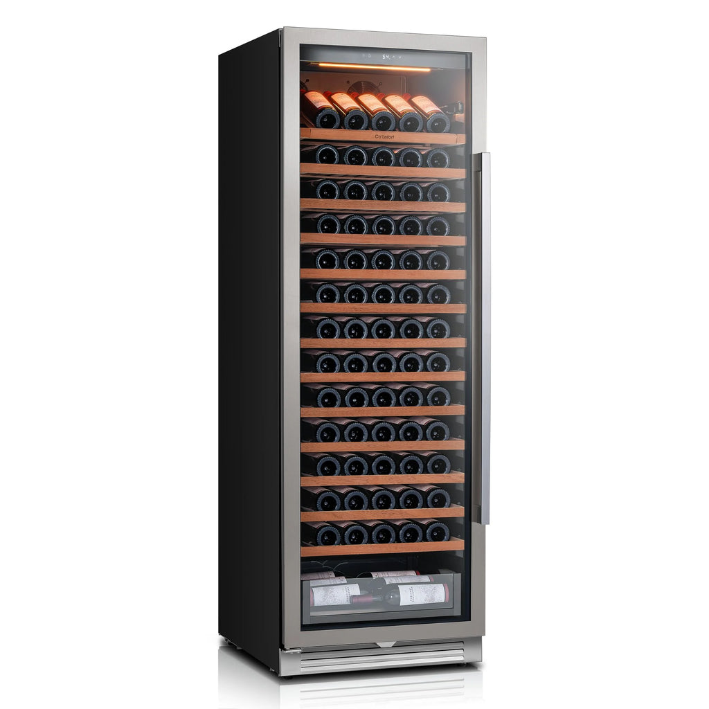 Ca'Lefort 24 inch 166-Bottle Wine Cooler Refrigerator???Freestanding/Built-In??? Dual Zone 3-Color LED Lighting ??? for Home, Bar & Office