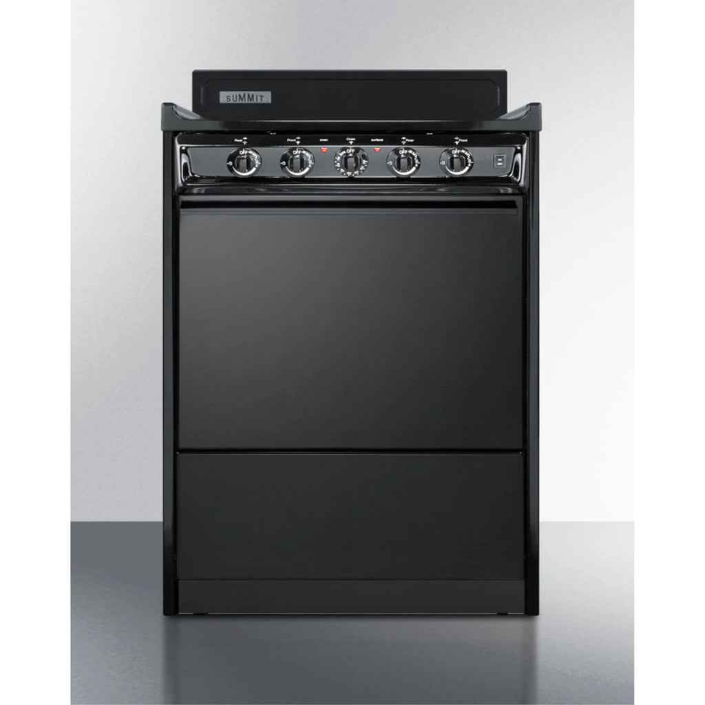 24" wide electric coil range in black